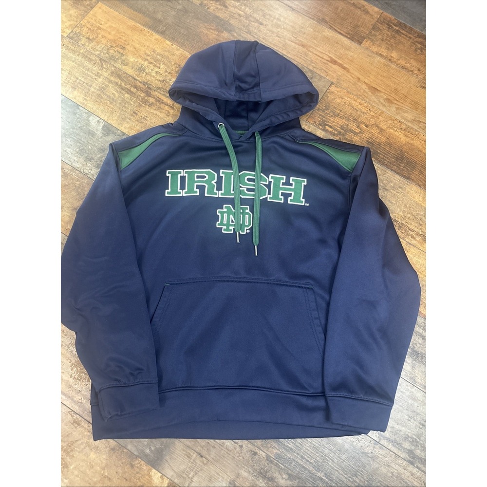 Notre Dame Fighting Irish Navy Blue Performance Hoodie Mens‎ XL ND Football
